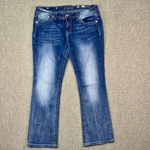 Miss Me Signature Boot Cut Jeans Tag 34 Rhinestone Embellished Y2K